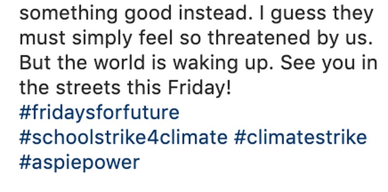 Bildkälla: Instagram/gretathunberg Bildkälla: Instagram/gretathunberg